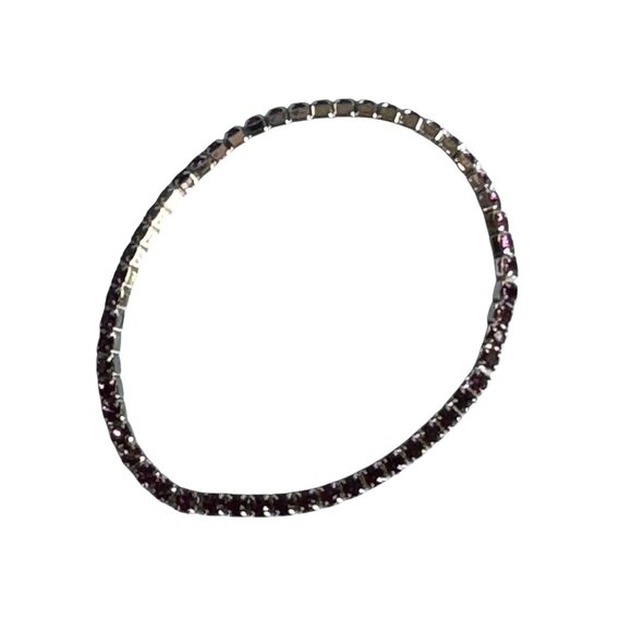 Oliver Weber Amethyst Swarovski Crystal Stretch Bracelet In Gift Box - Picture 7 of 8